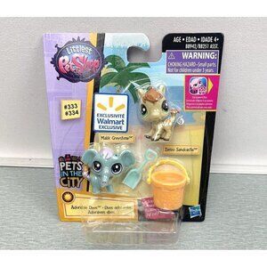 HASBRO Littlest Pet Shop PETS In The CITY #333 Malik & #334 Zenzo Figures